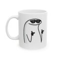 Funny Stick Figure Ceramic Mug | Minimalist Black Line Art Coffee Cup (11oz & 15oz)