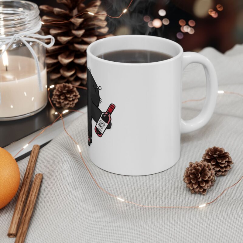 9656557314881605034_2048.jpeg Black Cat Wine Mug | Funny Lazy Cat Ceramic Coffee Cup (11oz/15oz)