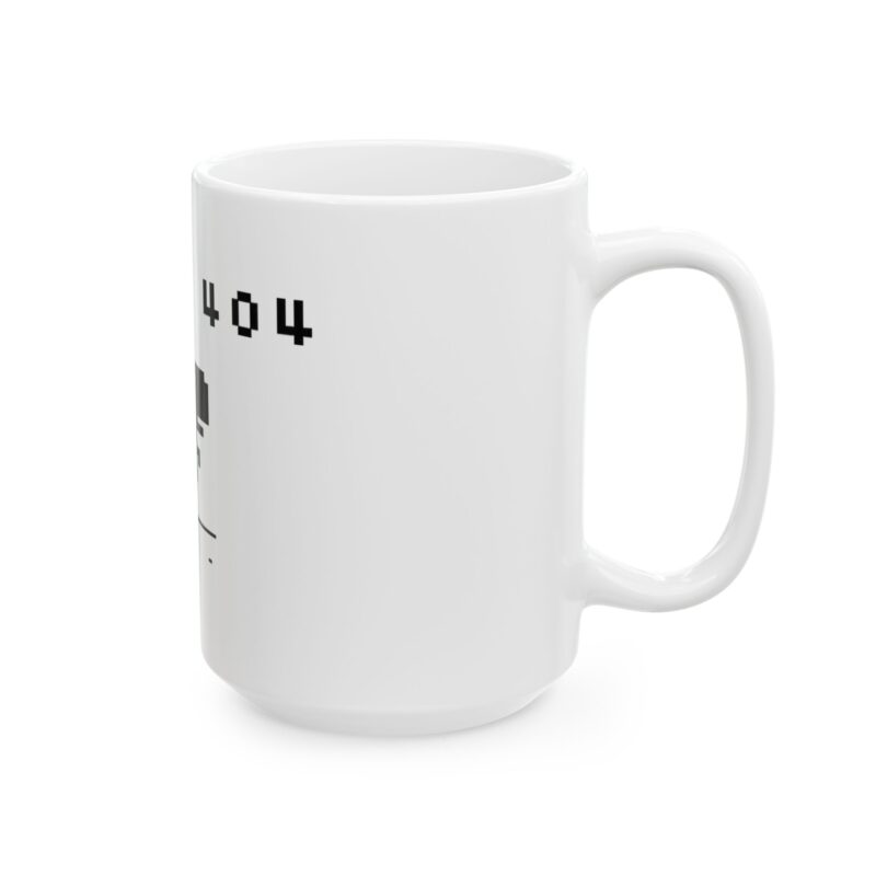 Error 404 Dinosaur Mug | Retro Pixel Dino Ceramic Coffee Cup (11oz & 15oz)