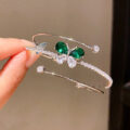 Luxury Vintage Rhinestone Zircon Bangle | Elegant French Style Bracelet for Women