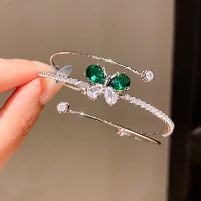 Luxury Vintage Rhinestone Zircon Bangle | Elegant French Style Bracelet for Women