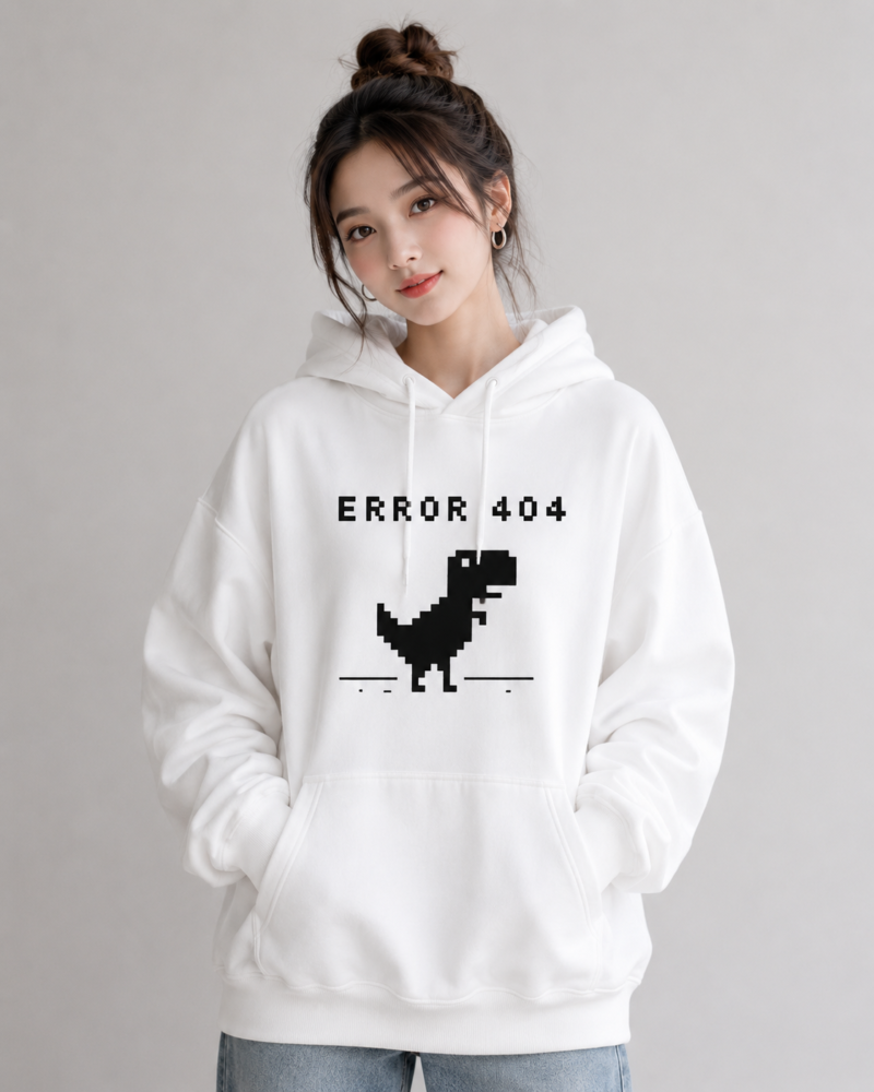 Error 404 Dinosaur Hoodie Error 404 Dinosaur Hoodie