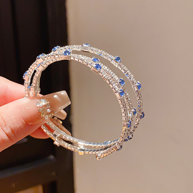 Luxury Vintage Rhinestone Zircon Bangle featuring an elegant French-inspired design with sparkling zircon stones for women