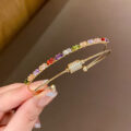 Luxury Vintage Rhinestone Zircon Bangle | Elegant French Style Bracelet for Women